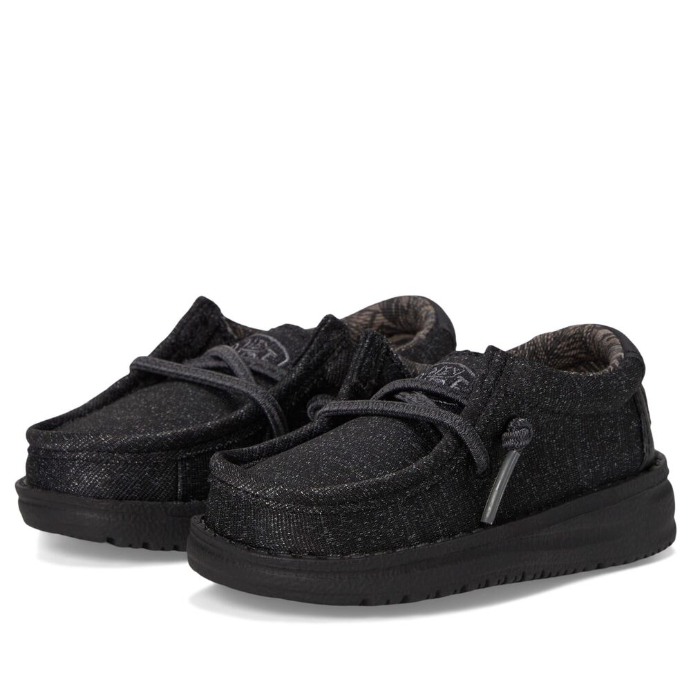 HEYDUDE Boy's Wally-Toddler Basic Black Size 6 | Youth's Shoes